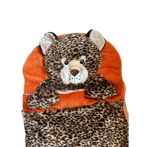Cozy Leopard Sleep Sack, Soft Full Size Kids Sleeping Bag, EUC - Picture 1 of 7